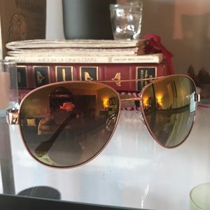 Pale Pink and Rose Gold Aviator Sunglasses